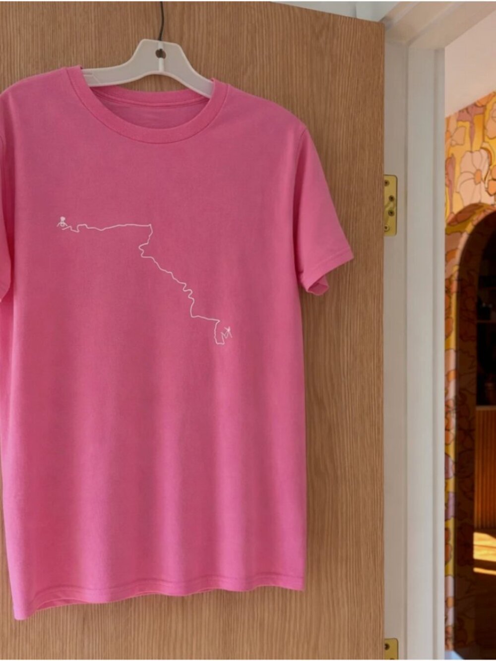 Lord of the Rings Mordor Route Tee Bubblegum Pink | LOTR Graphic Shirt Unisex M